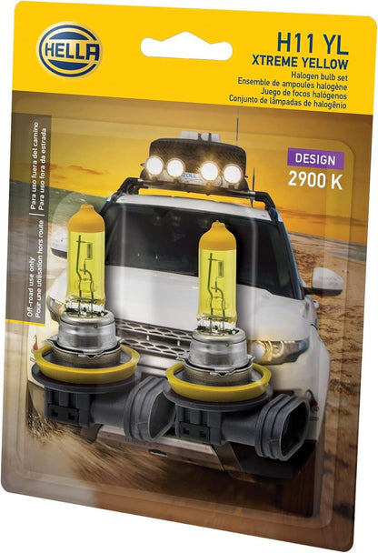 H11 YL Twin Blister Xtreme Yellow Bulb (12V 55W), 2 Pack