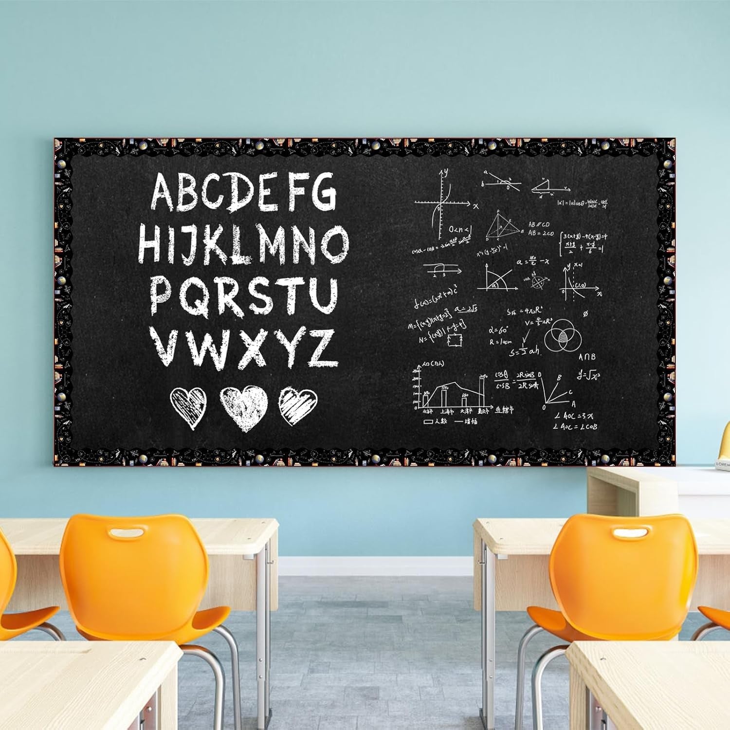 12pcs Magnetic Bulletin Board Borders 11.81x1.97in Blackboards Chalk Style
