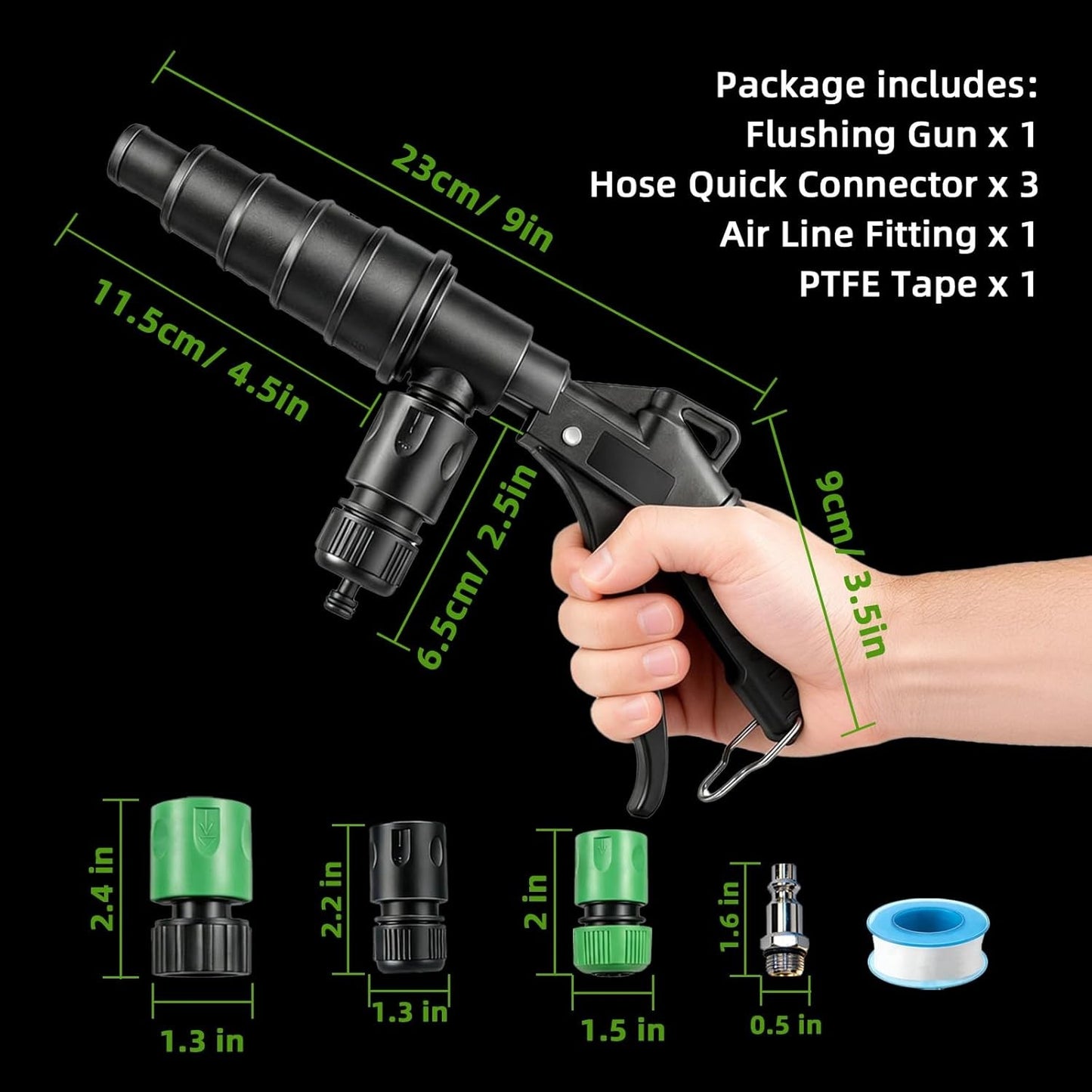 Coolant Flush Gun, Lever Action Heater Core Flush Kit, Coolant Flush Kit