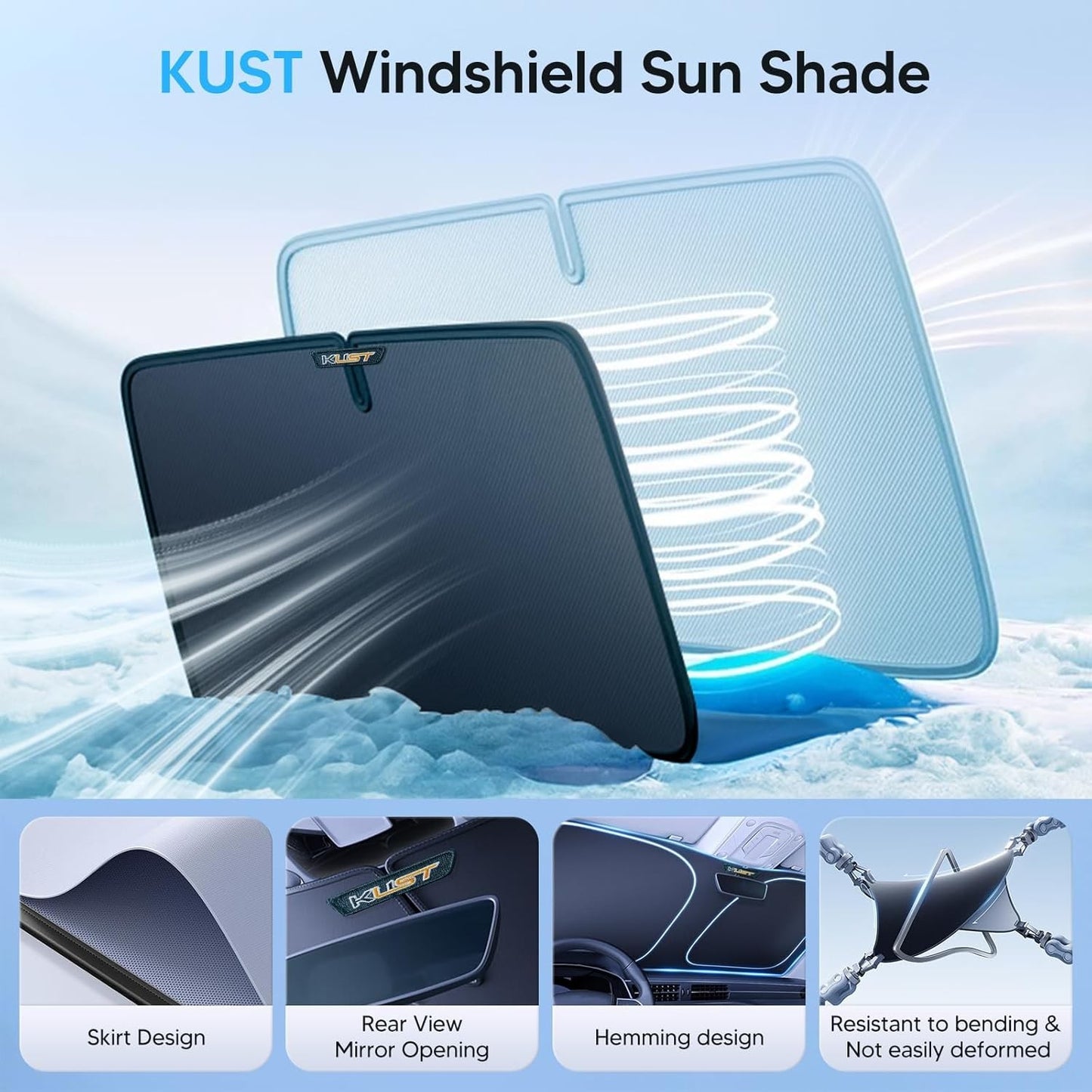 Windshield Sun Shade for 2017-2023 Tesla Model 3 Accessories Sunshade Window Sun