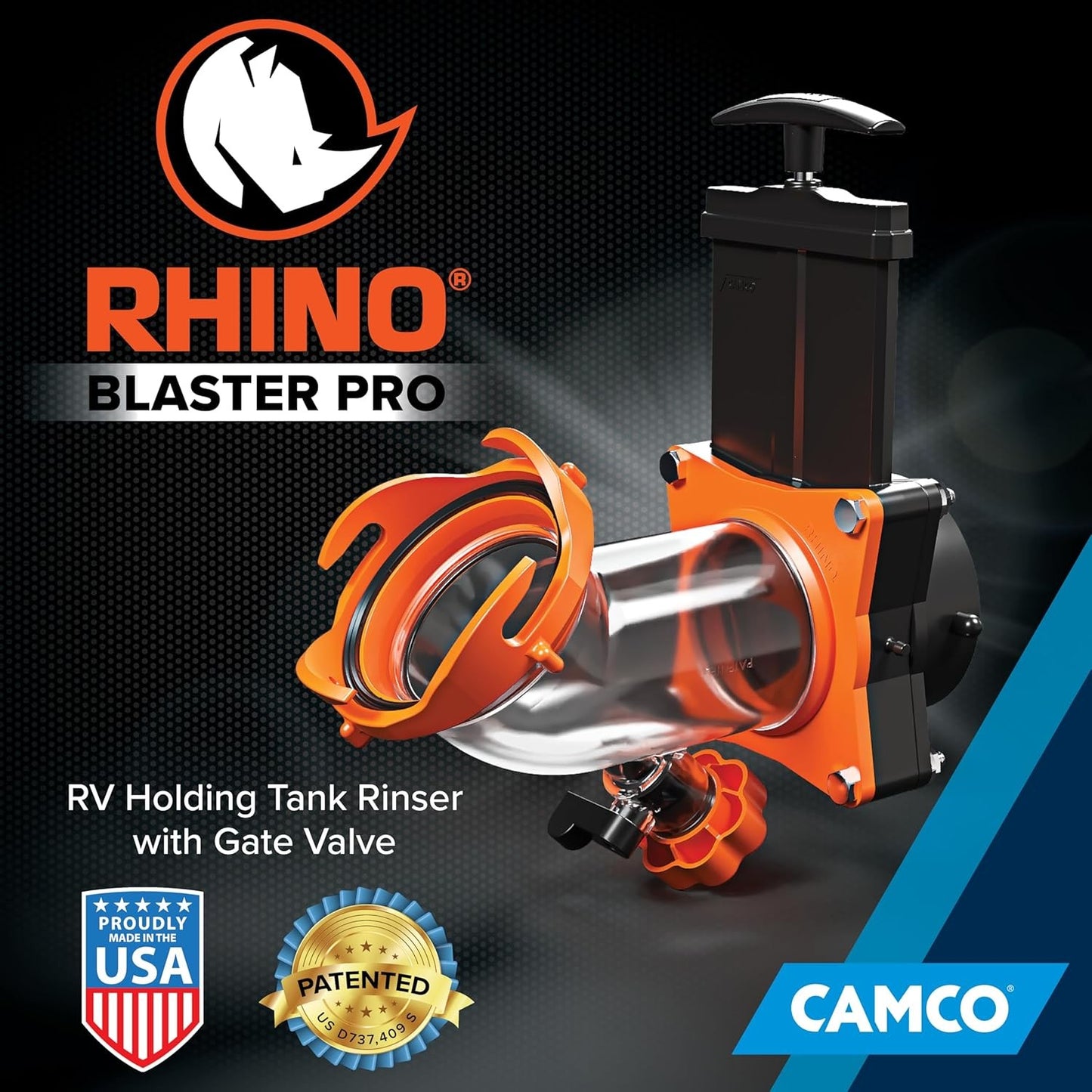 Rhino Blaster RV Tank Rinser with Gate Valve & Backflow Preventer 39086