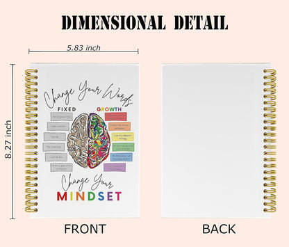 5.5×8.3" Spiral Mental Health Journal, Ruled Notebook, Gift for Women