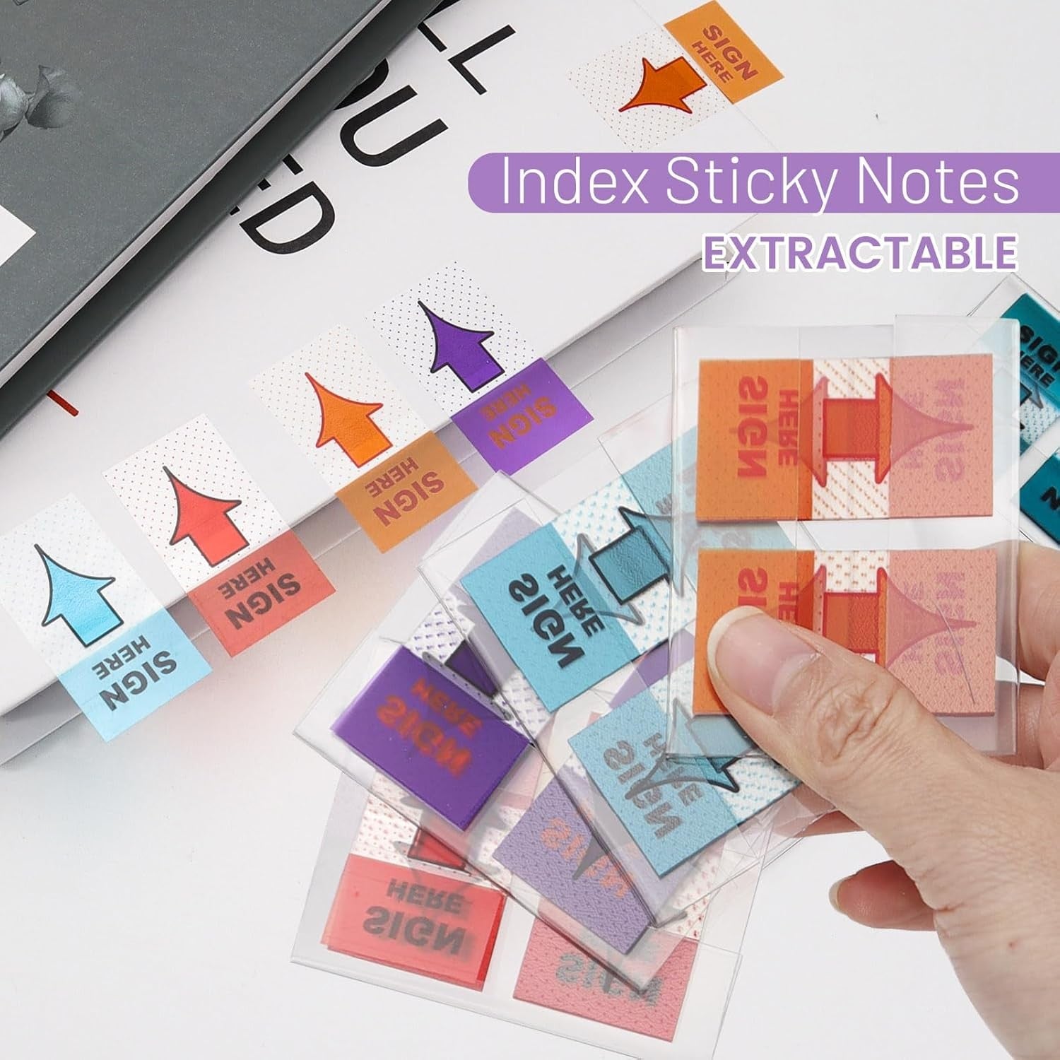 500pcs Sign Here Post It Flags, 10 Sets Post It Sign Here Flags, Index Tabs Post