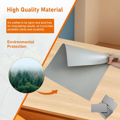 100 Sheets Grey Cardstock 8.5 x 11 Certificate Paper, 75lb Thick Gray Card