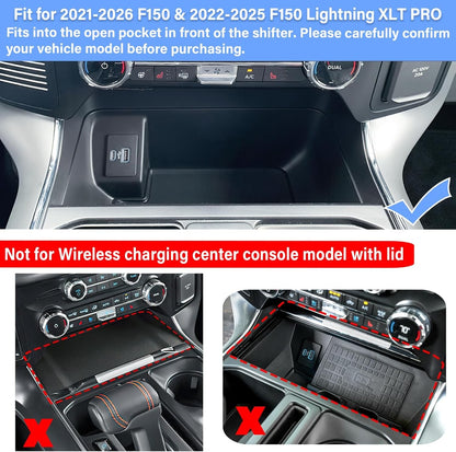 Center Console Compartment Cover for Ford F150 Accessories 2021-2026/Lightning