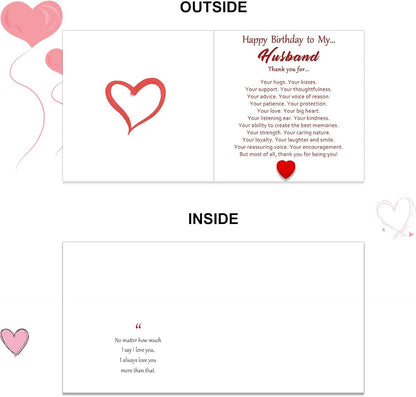 Special Birthday Card for Husband, Thank You Husband Birthday Card, Sentimental