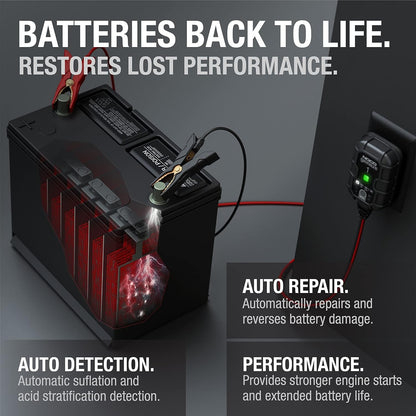 GENIUS1: 1A 6V/12V Smart Battery Charger – Automatic Maintainer, Trickle Charger