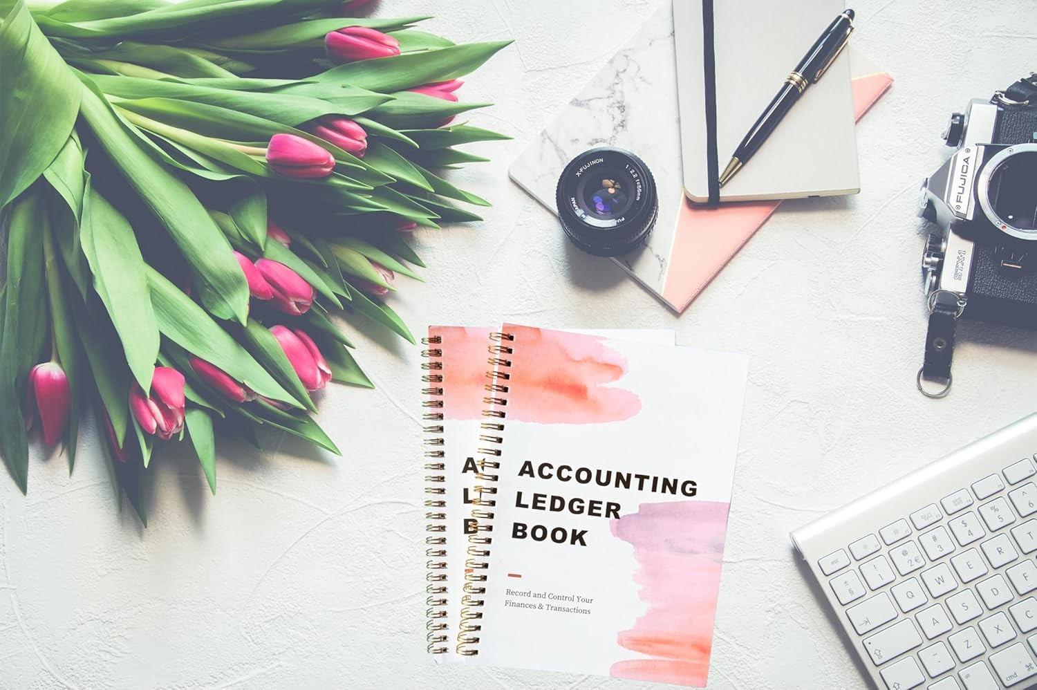 Simplified Accounting Ledger Book - Income and Expense Tracker Log Book 2 Pack