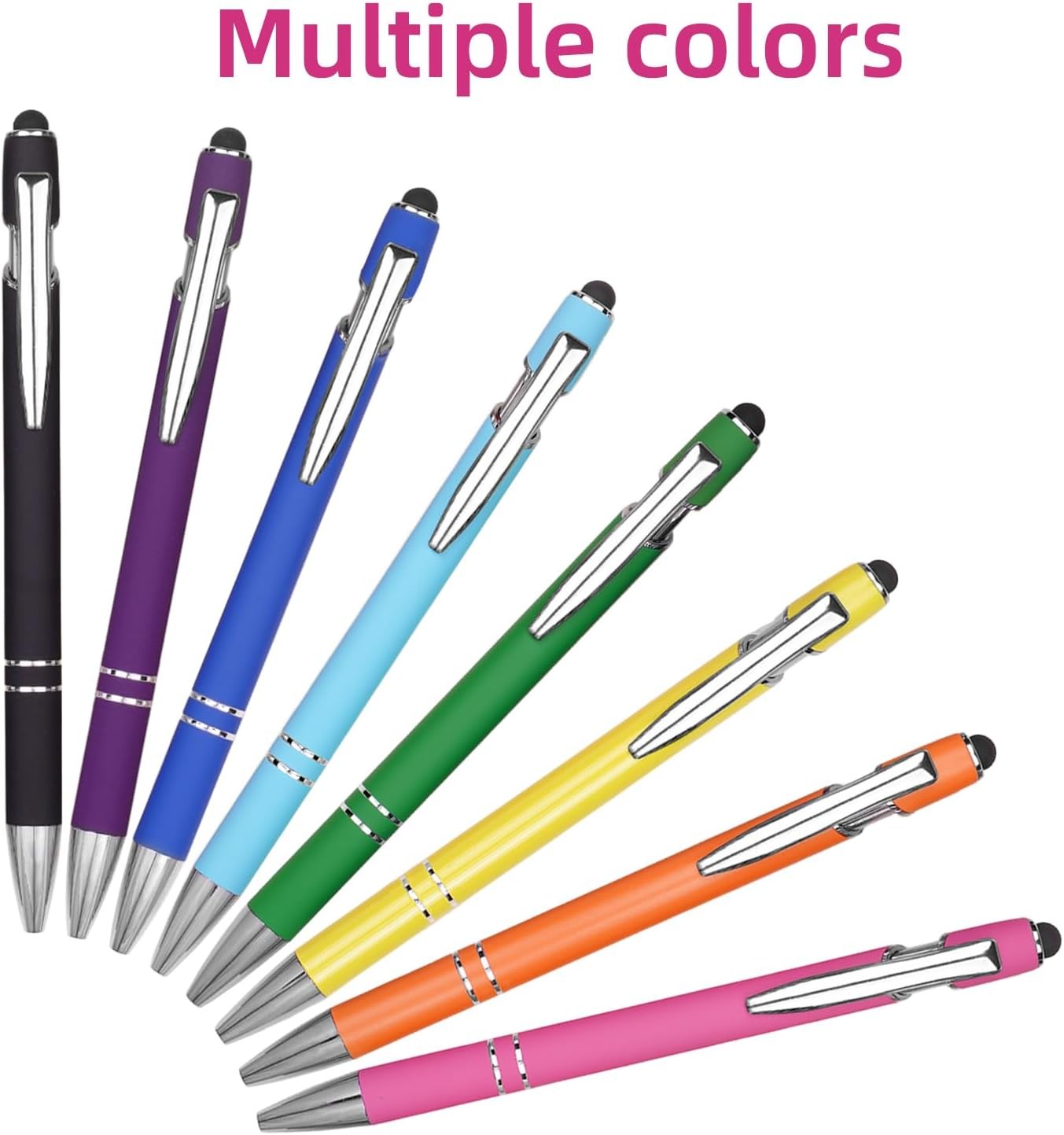 Ballpoint Pen Metal Soft Stylus Pen Touch Screens Retractable Tactile 10 Color