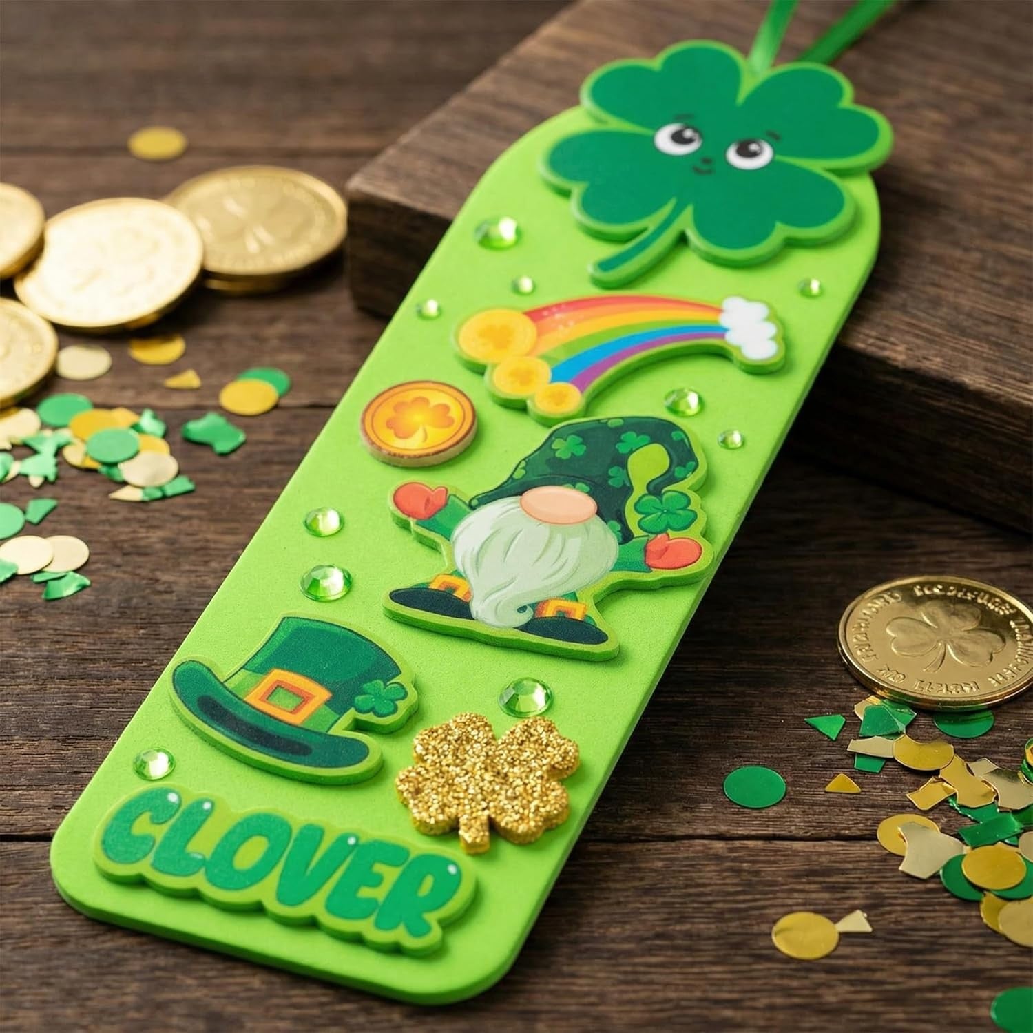36 Sets St Patricks Day Crafts for Kids Foam DIY Bookmarks Ornaments Craft Kits