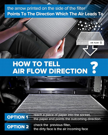 Cabin Air Filter w/Activated Carbon, Compatible with CF10285 Toyota RAV4, Camry