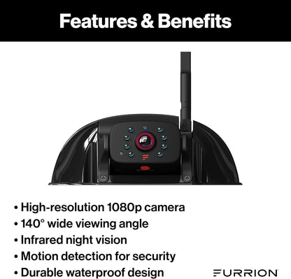 Vision S+ RV Backup Camera System – Sharkfin Wireless Camera, 1080p HD 140° Wide
