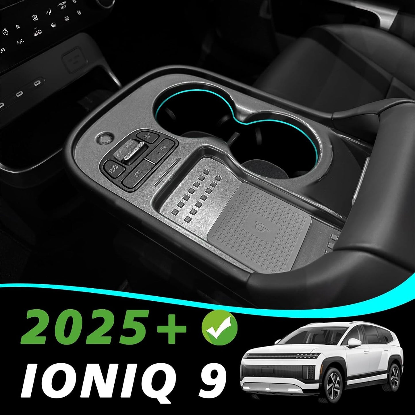 Center Console Cup Holder Insert with 2026 2025 Hyundai Ioniq 9 Accessorie
