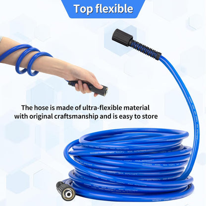 Pressure Power Washer Hose 25 FT x 1/4" Super Flexible Kink Resistant Car Washer