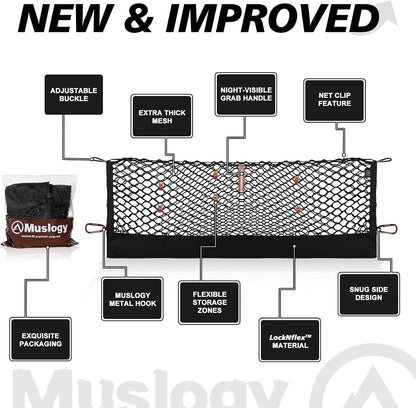 Truck Bed Cargo Net Trunk Netting Compatible with 2021-2026 Chevy Suburban&Tahoe