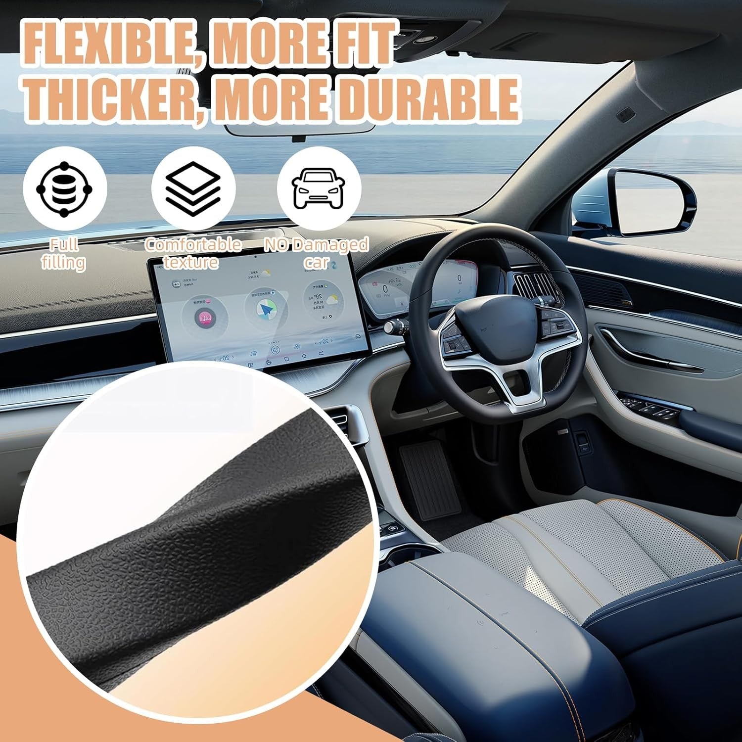 Car Seat Gap Filler Set of 2, Premium Interior Car Accessories, Multifunctional