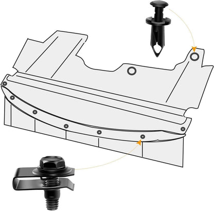 GRC-70 35PCS Engine Under Cover Splash Shield Guard Body Bolts Bumper Fender