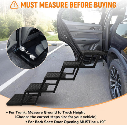 Dog Stairs for Car - Foldable Dog Ramps for Large Dogs with Non Slip 6 Steps
