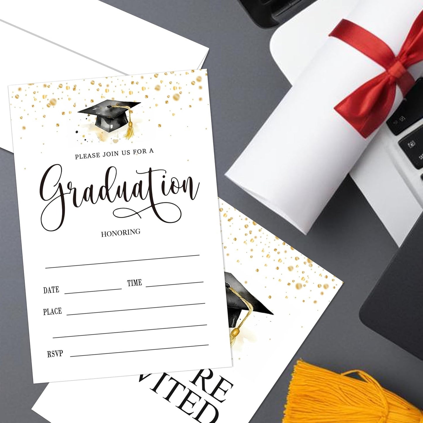 Graduation Party Invitations Watercolor Grad Announcement Cards For High School