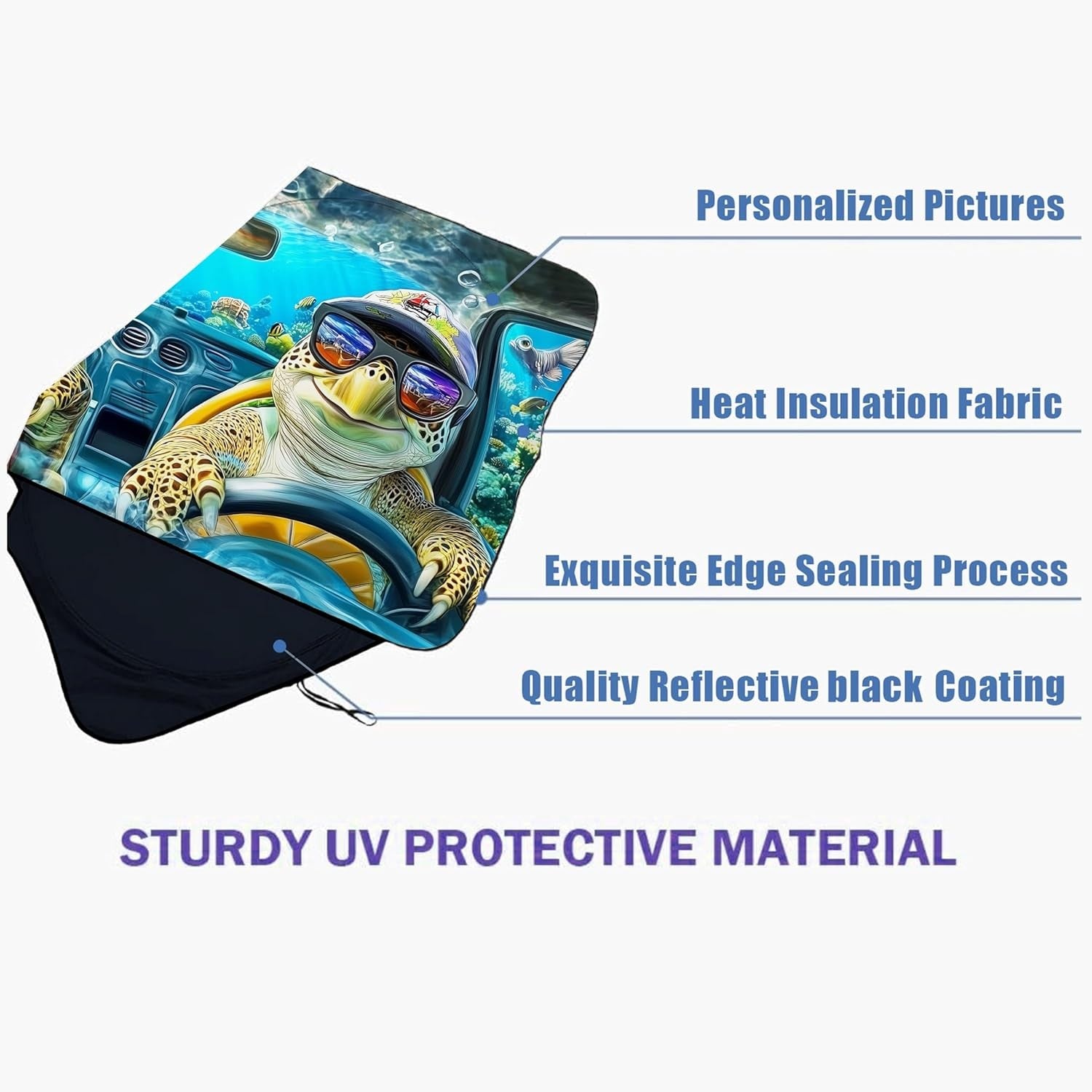Sea Turtles Car Windshield Sun Shade Foldable Sunshade Front Window Cover