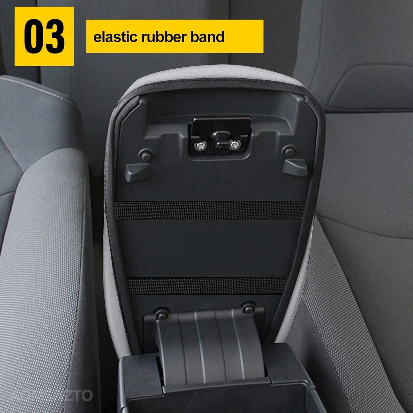 Armrest Console Covers for 2008-2013 Toyota Highlander Leather Light Gray