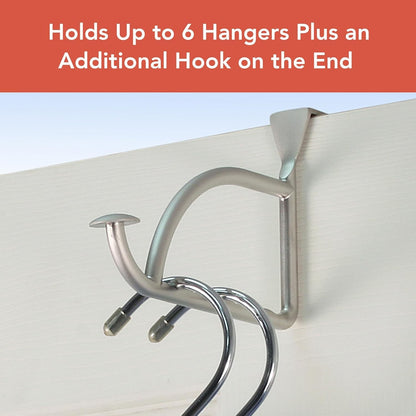 Stratford Chrome Over The Door Hook Valet for Hanging Clothes Towels Robes, Easy