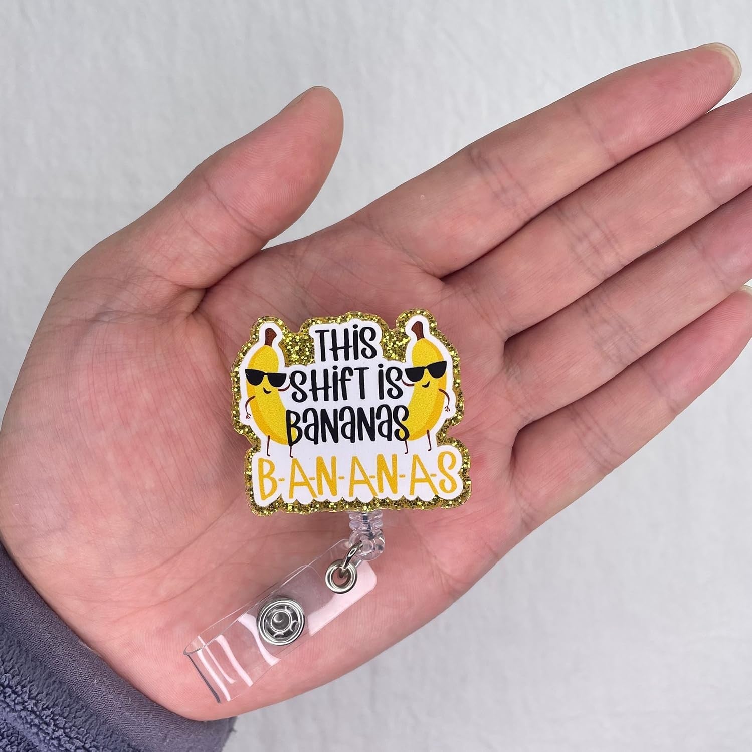 This Shift is Bananas Badge Reel, Funny Retractable Badge Reel for Nurse Nursing