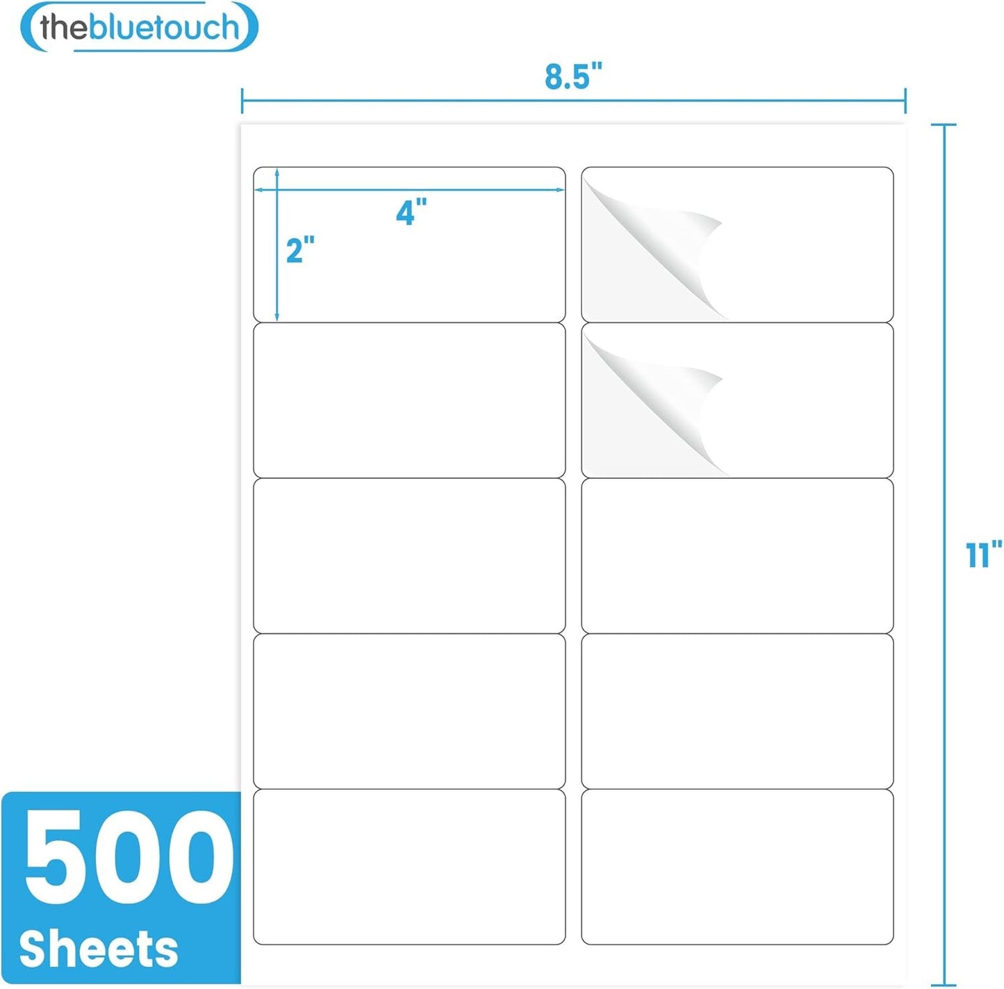 2" x 4" Matte White Printable Labels, 5000 Labels Stickers for Laser/Inkjet