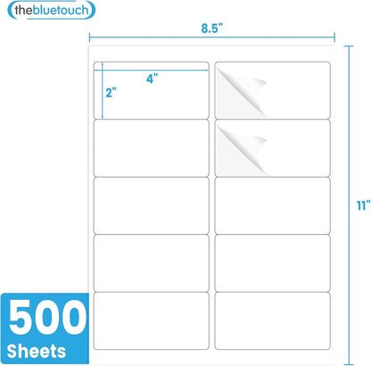 2" x 4" Matte White Printable Labels, 5000 Labels Stickers for Laser/Inkjet