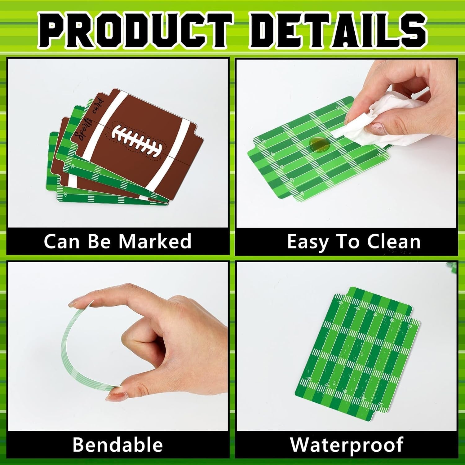 50 Pack Plastic Tabbed Football Card Dividers, Sports Trading Card Separators