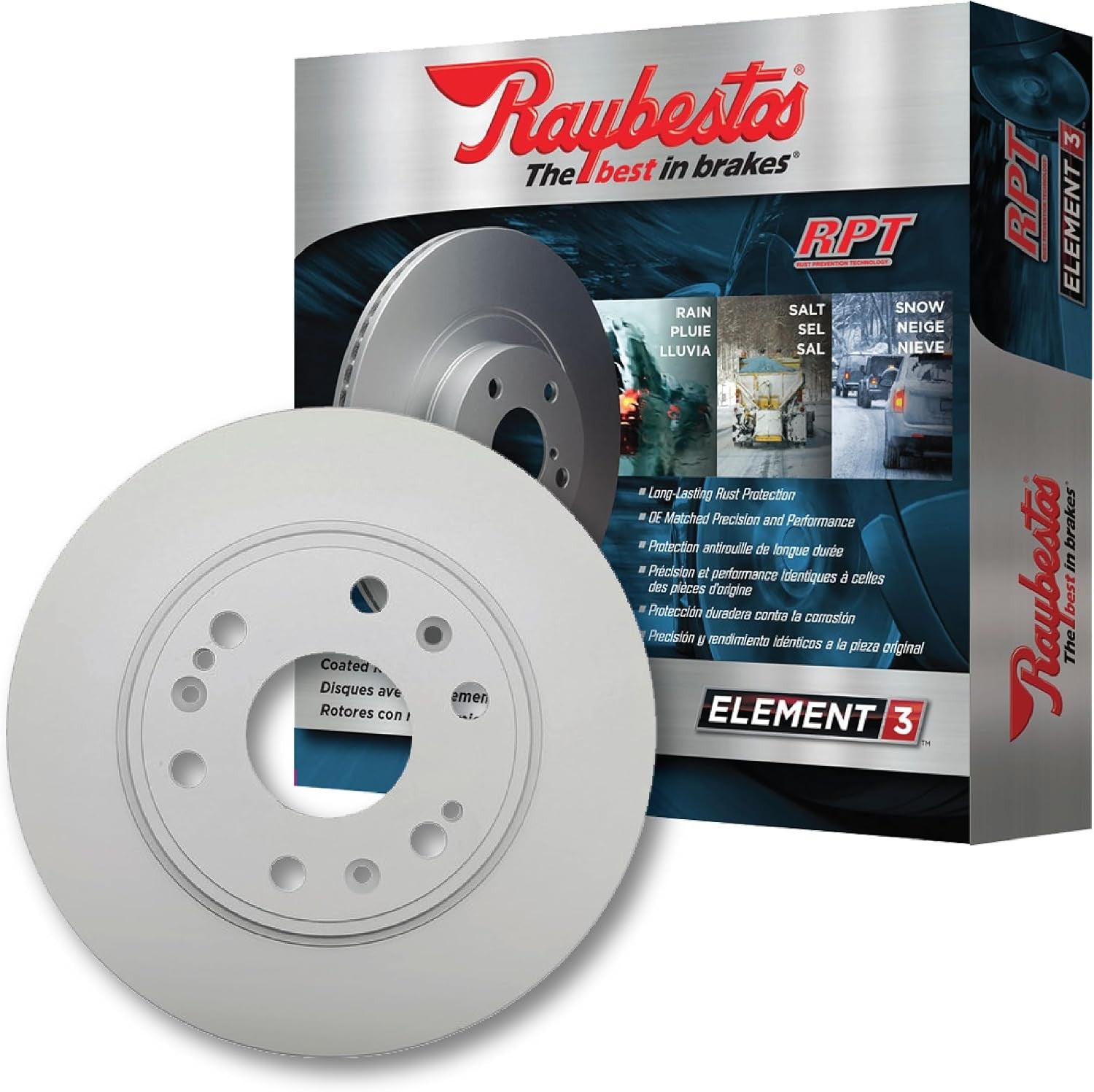 Element3 Replacement Rear Coated Brake Rotor for Select 1998-2002 Honda Accord,