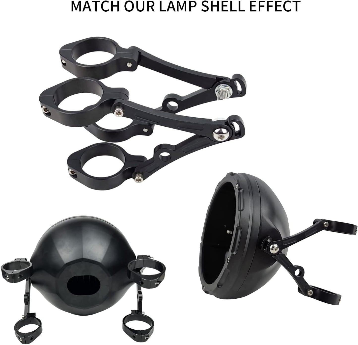 Aluminum Alloy Motorcycle Headlight Bracket 42-46mm Black Headlamp CNC Fork Tube