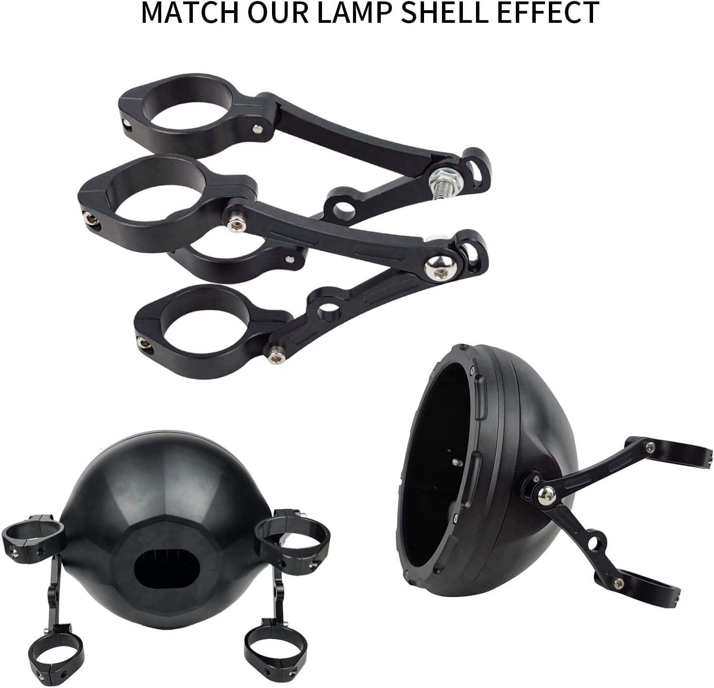 Aluminum Alloy Motorcycle Headlight Bracket 42-46mm Black Headlamp CNC Fork Tube