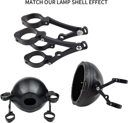 Aluminum Alloy Motorcycle Headlight Bracket 42-46mm Black Headlamp CNC Fork Tube
