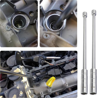 14mm+16mm Extend Spark Plug Socket,Thin Wall 12 Points 3/8" Drive Spark Plug