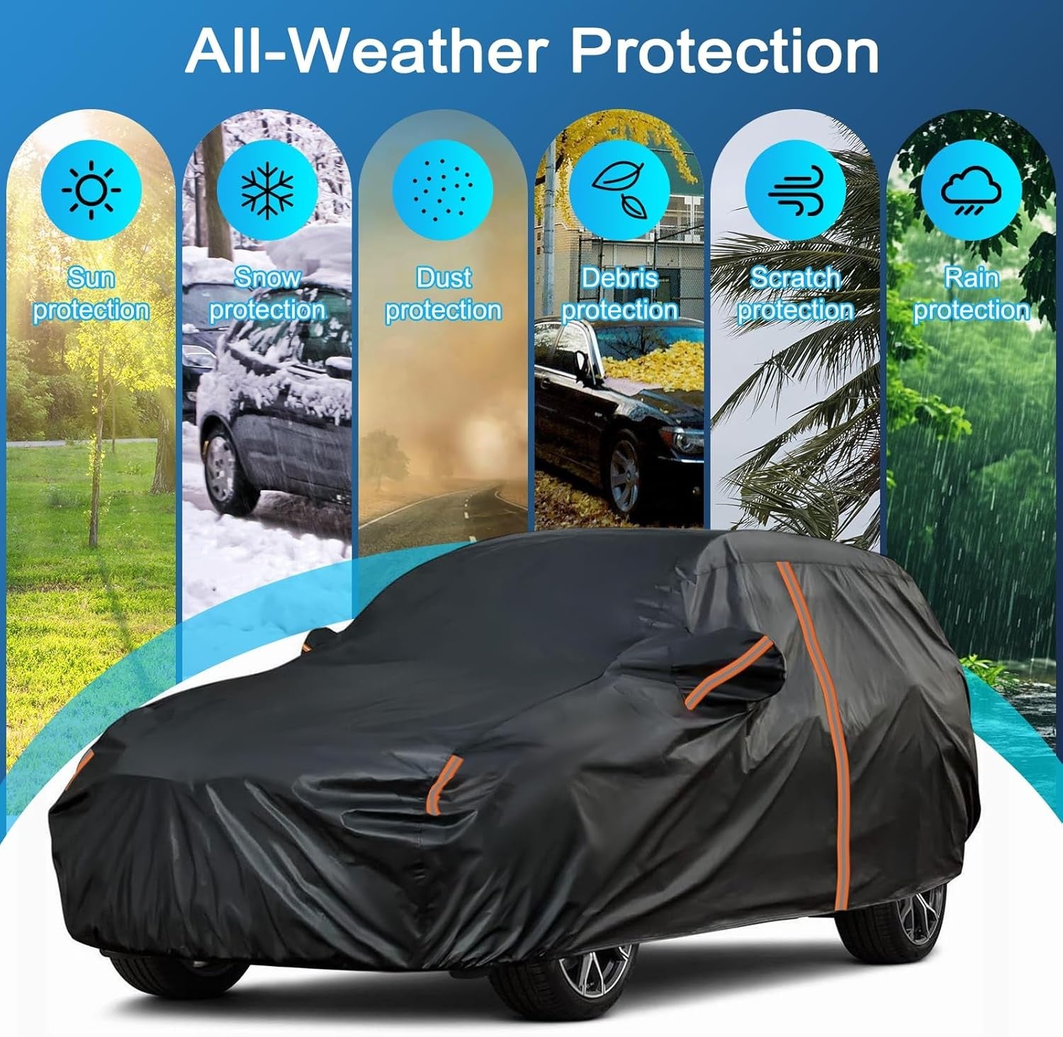 Car Cover for Audi Q8 2019-2025, SUV Full Car Cover Waterproof All Weather