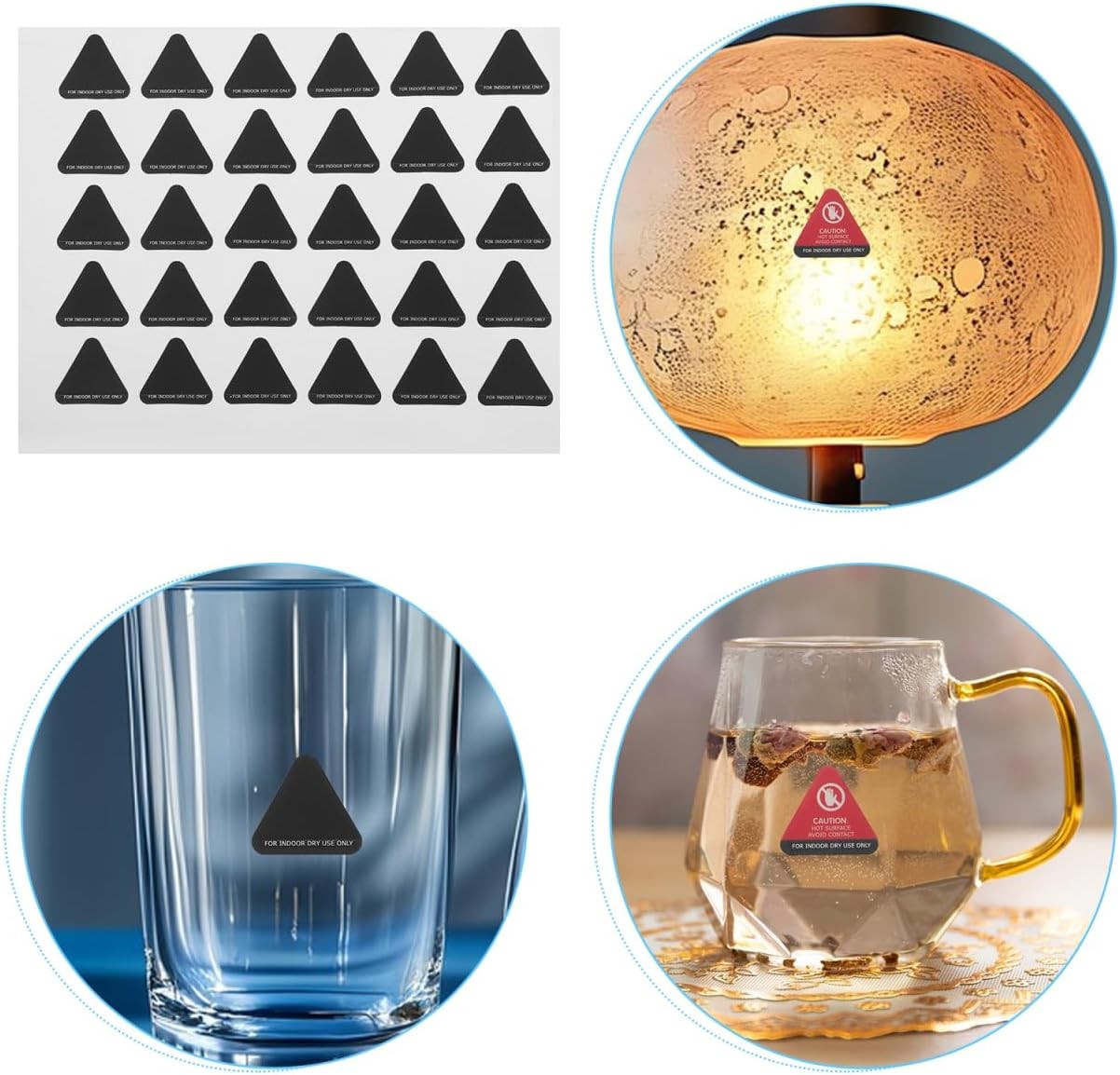 30Pcs Hot Warning Labels Thermochromic Stickers for Food Warming Lamps Kettles