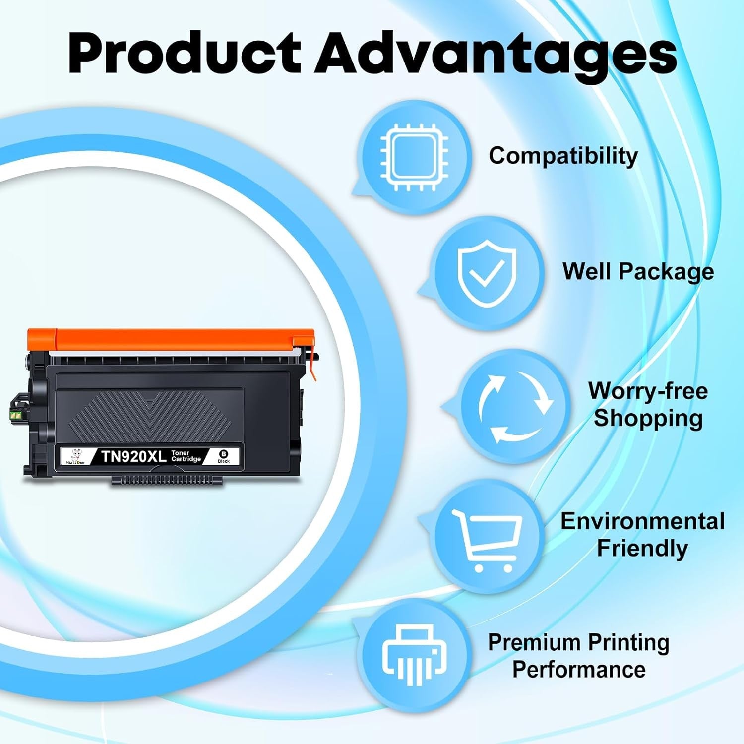 TN920XL TN920 Toner Cartridge, Replacement for Brother TN920XL TN920 TN 920 XL