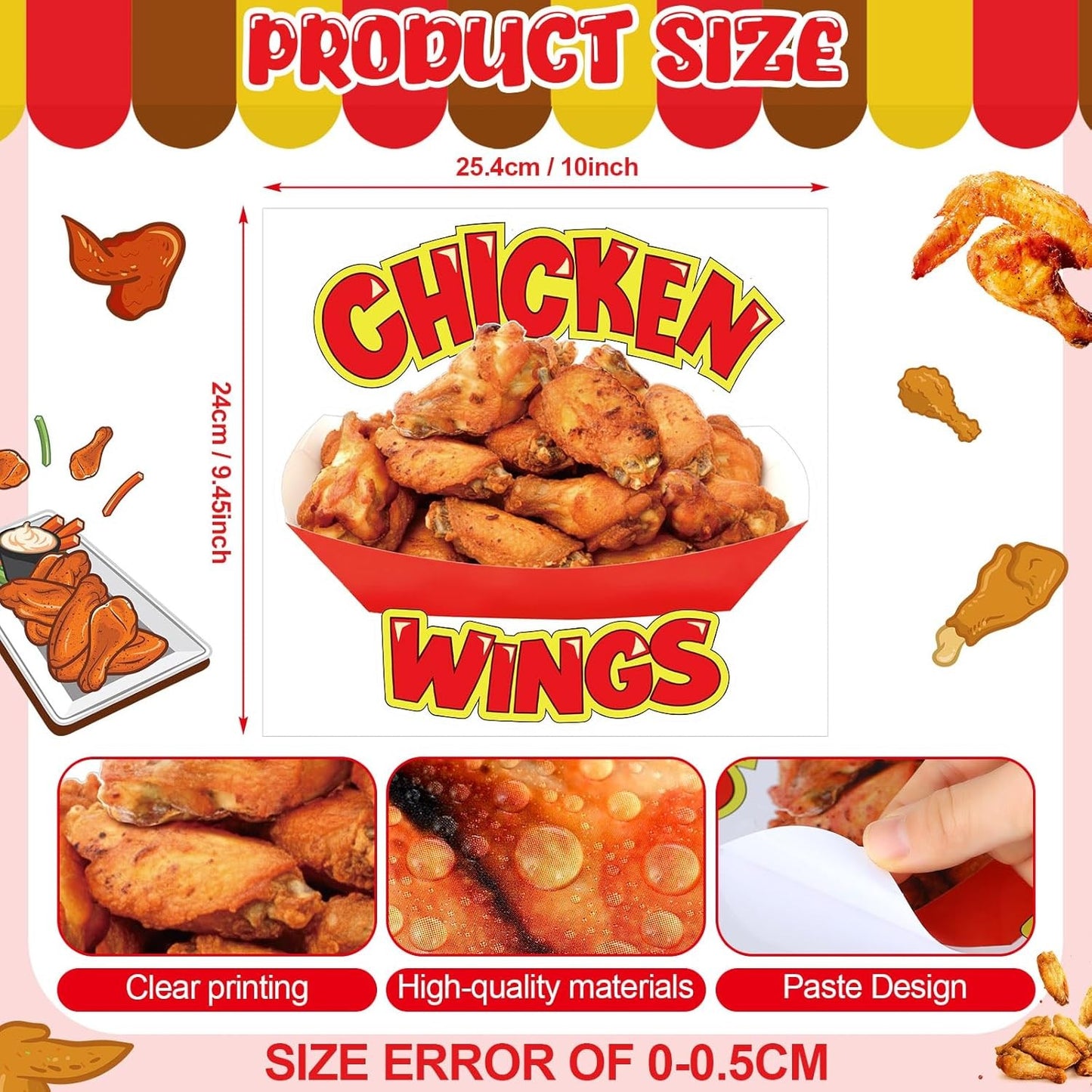 Chicken Concession Die Cut Stickers Restaurant Food Truck Die Cut Vinyl Chicken