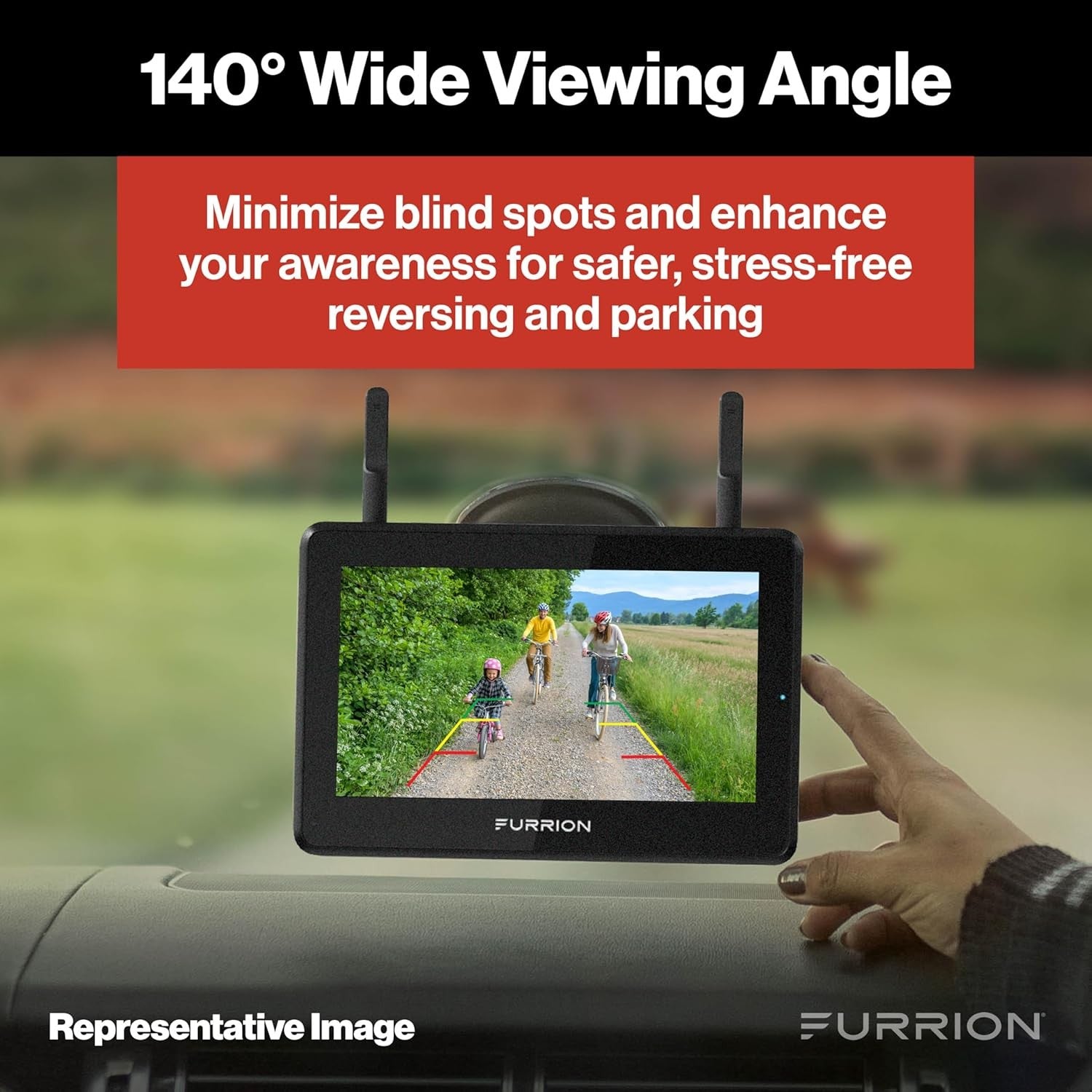 Vision S+ RV Backup Camera System – Sharkfin Wireless Camera, 1080p HD 140° Wide