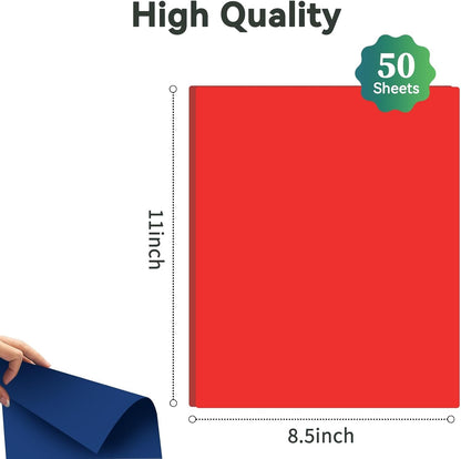 25 Colors 50Sheets 65lb / 180GSM Multicolor Cardstock Paper – Premium Heavy