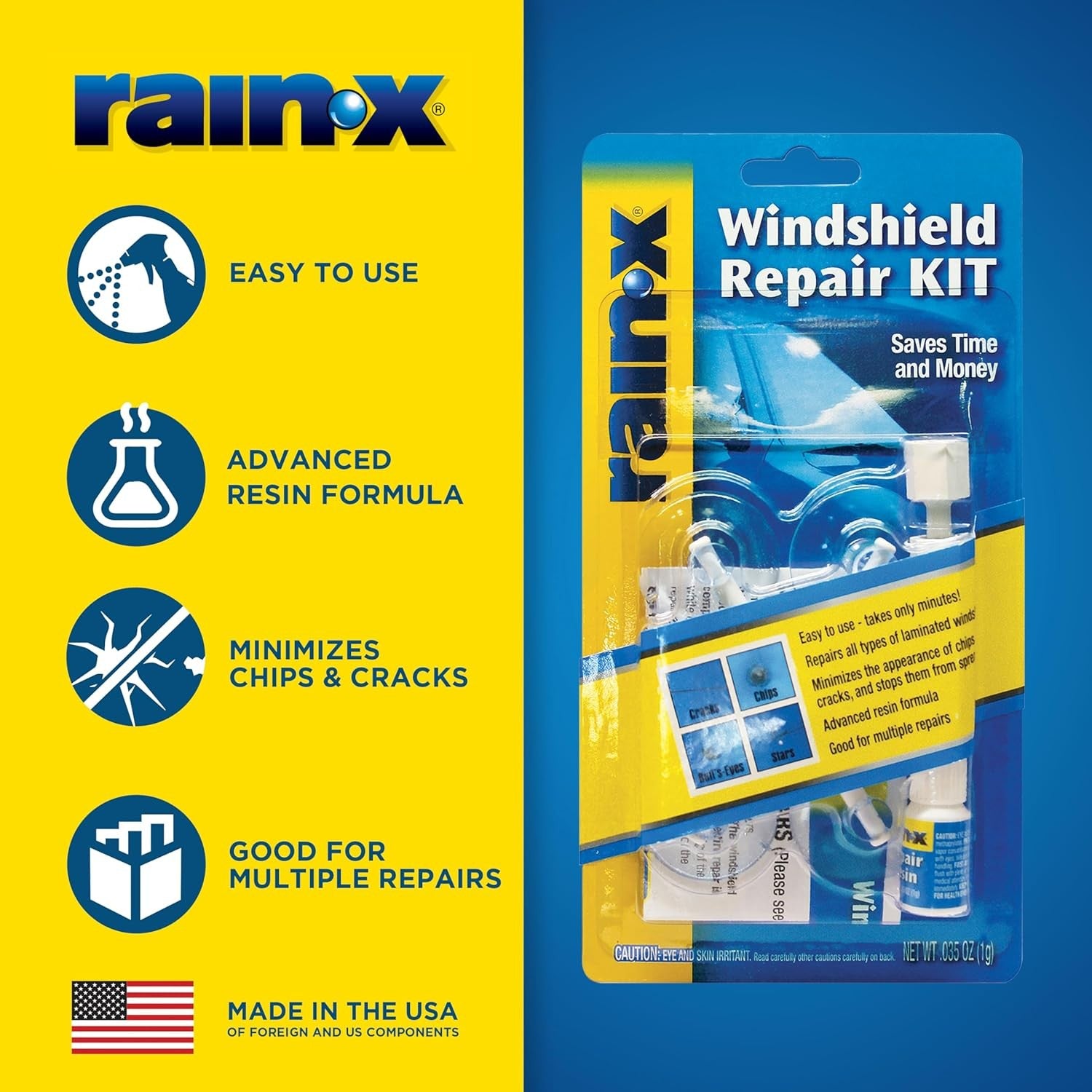 600001 Windshield Repair Kit Quick and Easy Durable Resin Based Windshield
