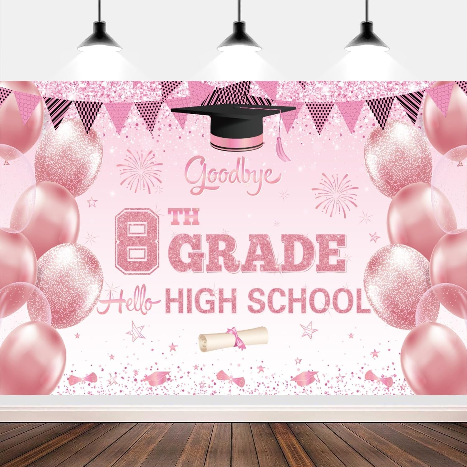 XtraLarge Goodbye 8th Grade Hello High School Banner Random style shipping