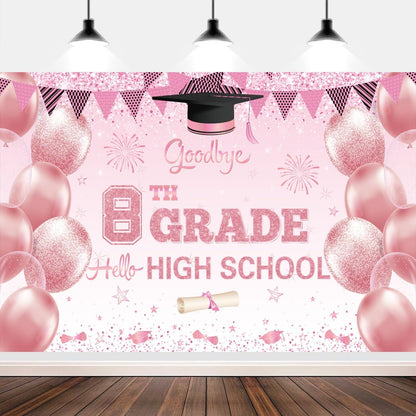 XtraLarge Goodbye 8th Grade Hello High School Banner Random style shipping
