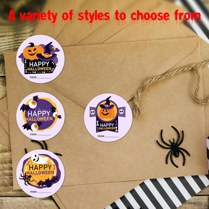 2" Happy Halloween Stickers Set, Bat Ghost Stickers, Gift Box，Greeting Cards DIY