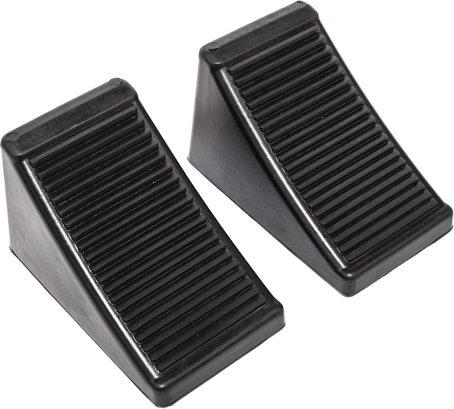 50011 Heavy-Duty Rubber Wheel Chocks with Eyebolt, Anti-Slip Design 2 Pack