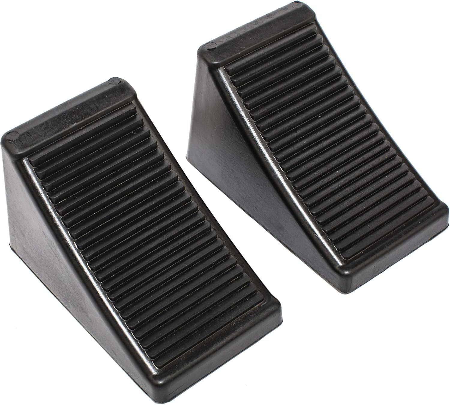 50011 Heavy-Duty Rubber Wheel Chocks with Eyebolt, Anti-Slip Design 2 Pack