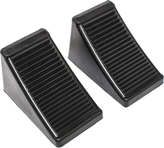 50011 Heavy-Duty Rubber Wheel Chocks with Eyebolt, Anti-Slip Design 2 Pack