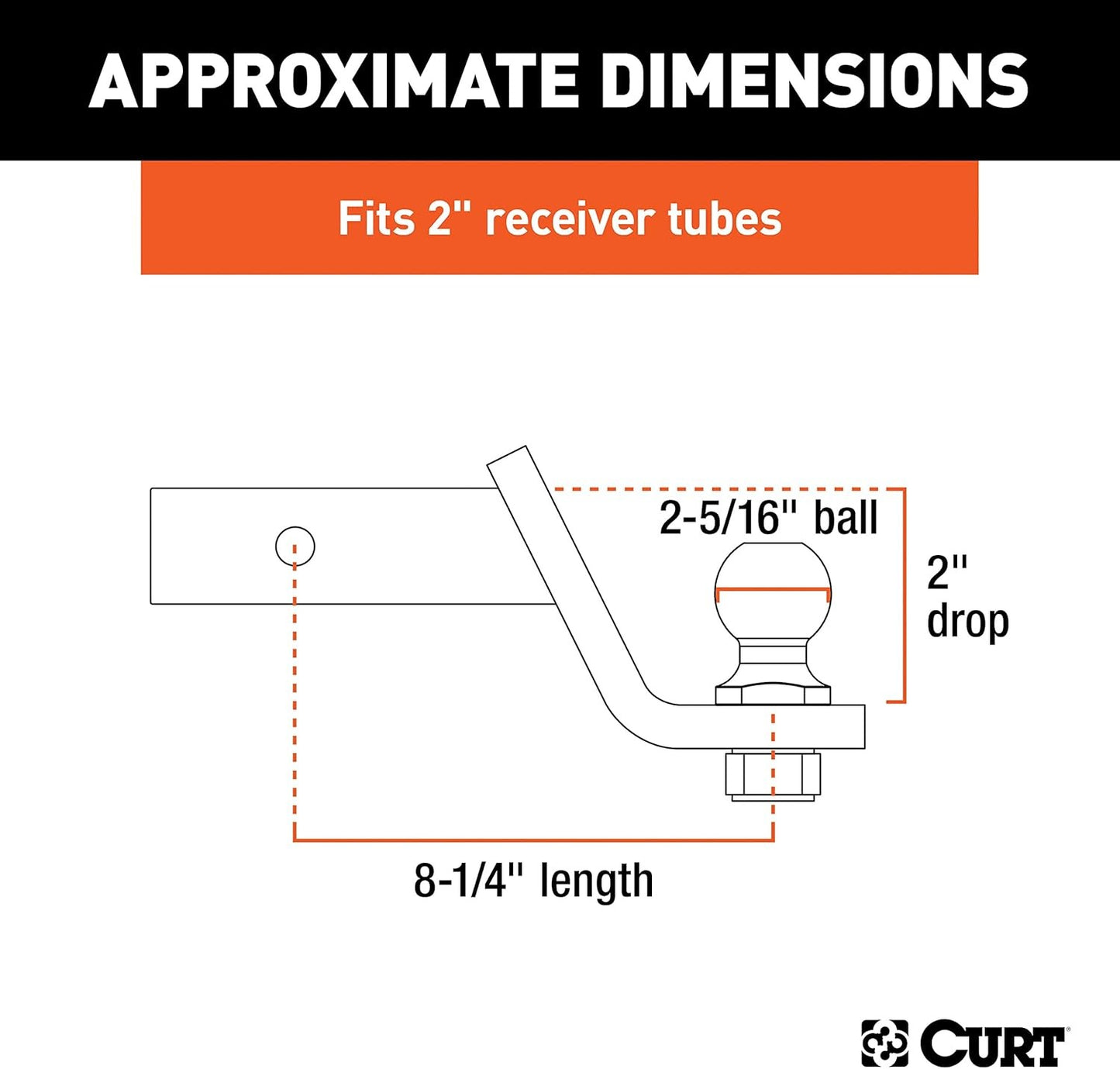 Manufacturing 45041 Class III 2" Loaded Ball Mount with 2-5/16" Ball