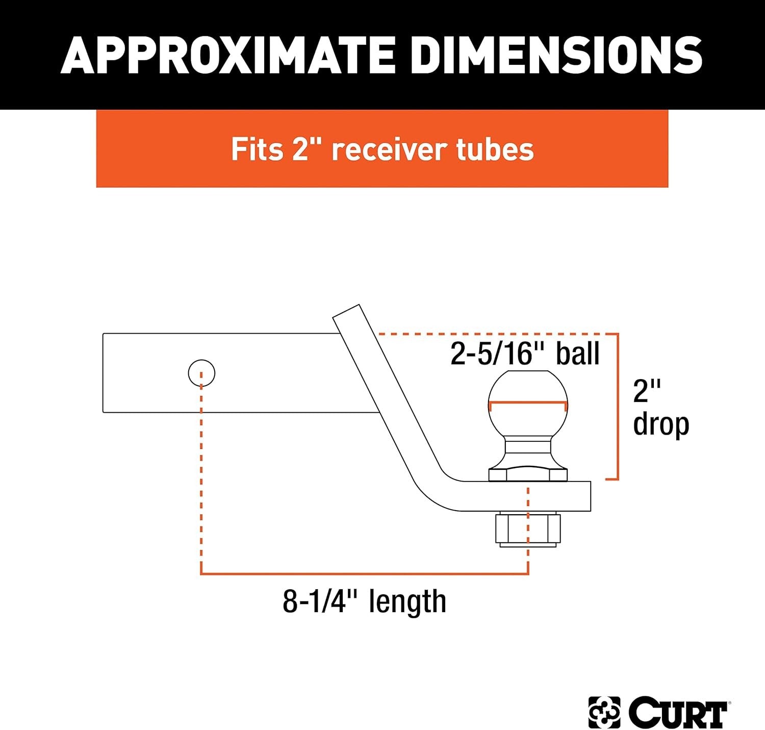Manufacturing 45041 Class III 2" Loaded Ball Mount with 2-5/16" Ball